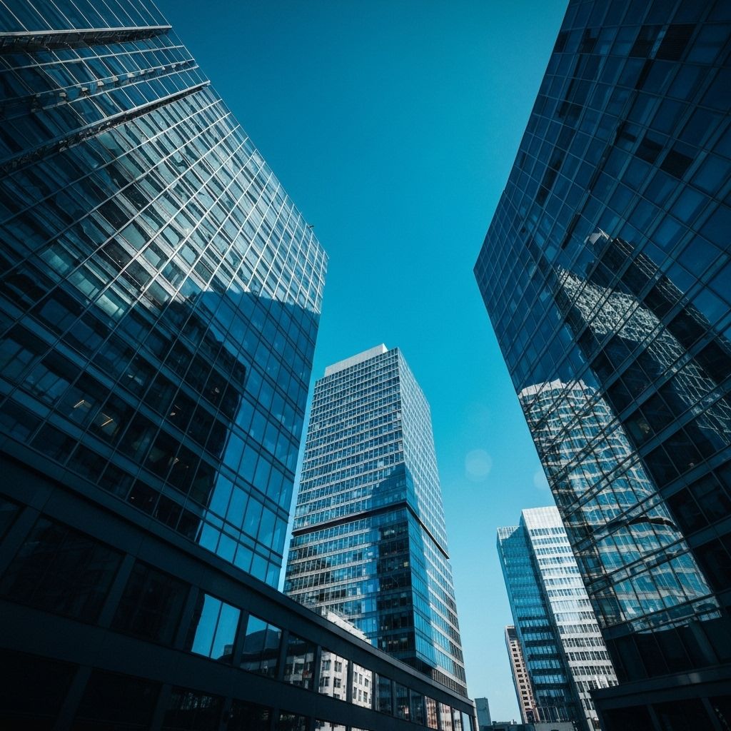 Bâtiments modernes exposés au soleil